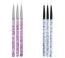 3PCSSet Professionele Liner Schilderij Pen Nail Art Brush Nail Art UV Gel Penselen Pen Art Salon Thuisgebruik Gel nagelborstel Duurzaam9283987
