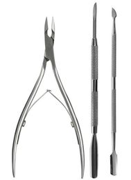 3pcsset Rvs Cuticle Pusher Lepel Remover Cutter Nipper Clipper Nagelschaartje Gereedschap Voor Manicure Eelt Scheerapparaat2066855