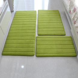 3pcsset Espesado en la alfombra del piso para sala de estar innumerable alfombra de baño de la cama de vellón de coral puerta larga puerta 10 colores 240329