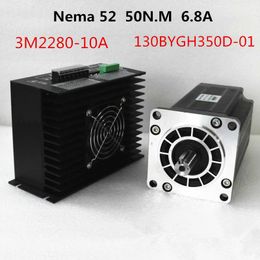3Phase NEMA 52 130 mm 50n.m AC STAPPER MOTOR CNC STAPPER MOTOR 130BYGH350D-01 1.2 Degree 6.9A+ aandrijfkits met stuurprogramma 3M2280-10A