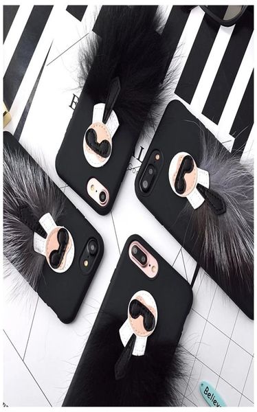 3pieceslot 3D Case Lafayette Cover Pour iphone 7 7 Plus 6 6s 6plus Mr KarlLagerfeld Peau De Fourrure Pour Apple Phone Noir Back Case Cover9617103