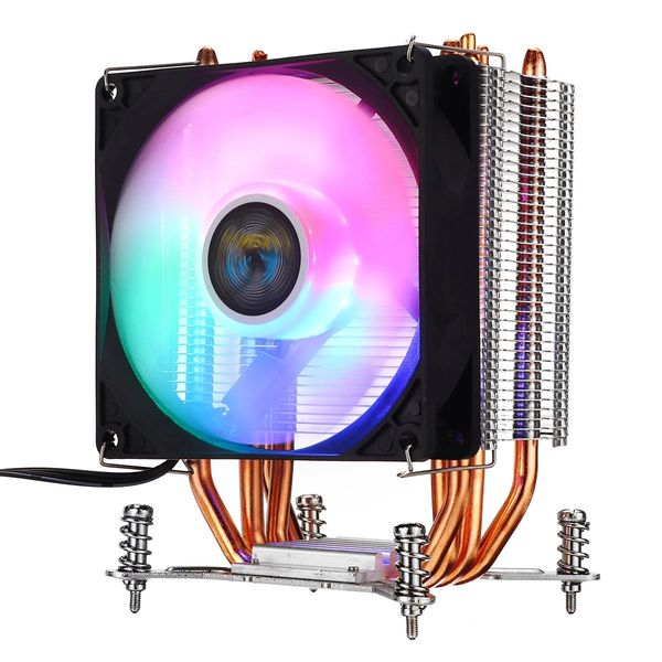 3Pin 1 ventilateurs 4 caloducs coloré rétro-éclairé CPU ventilateur de refroidissement refroidisseur dissipateur thermique pour Intel LGA 775/1150/1151/1155/1156/1366