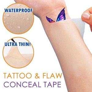 Transfert de tatouage 3pv4 6pcs Étiquette de peau imperméable Remover Invisible Ultra-Thin Scar Cover Sticker Natural Couverture complète Tatouage Concealer autocollants 240427