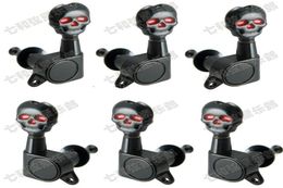 Accesorios de guitarra negros 3R3L para cuerdas de guitarra acústica Botones de calavera Cegas de sintonización Máquina de sintonizador Cabeza de guitarra Partes de guitarra7291445