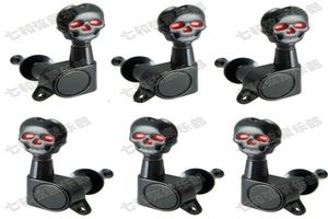 3R3L Black Guitar Accessories voor akoestische gitaarreeksen Skull Button Tuning Pegs Toets Tuner Machine Heads Guitar Parts7291445