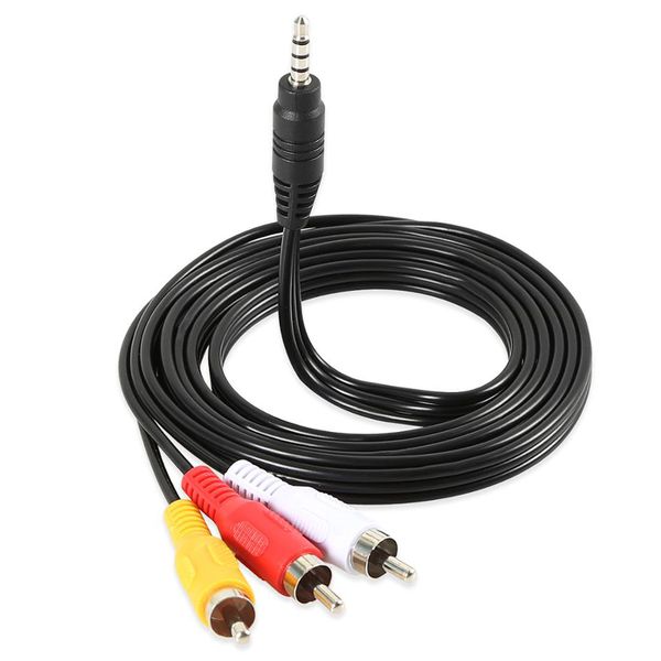 3RCA mâle Audio vidéo AV câbles connecteurs fil 1.2M 3.5mm prise Jack 3 RCA câble cordon pour haut-parleur ordinateur portable DVD TV