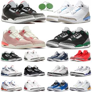 3s zapatos de baloncesto para hombre 3 zapatillas de deporte Pine Green A Ma Maniere Midnight Navy Black Cement Laser Orange UNC Rust Pink Fire Red Tinker zapatillas deportivas