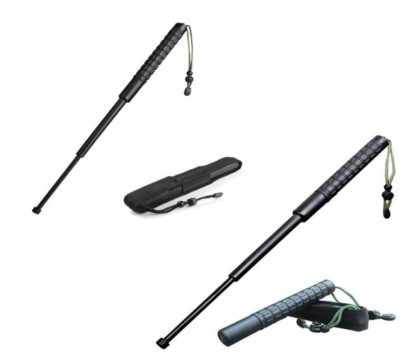 Stick de marche télescopique à 3 séseins Multifinection Multifonction Cane outils d'auto-protection Kit de survie de randonnée