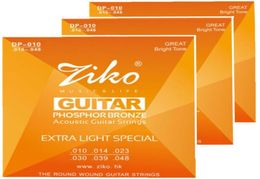 3SETSLOT 010048 Ziko akoestische gitaarreeksen muziekinstrumenten accessoires fosfor brons snaren gitaaronderdelen hele6105880