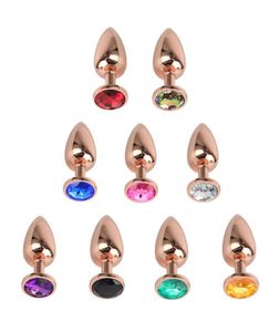 3Size Metalen Ronde Diamant Anale Plug Rose Gold Plating Kristallen Sieraden Butt Plug Speeltjes voor Volwassenen Erotisch Product Voor Vrouwen Man X9811713