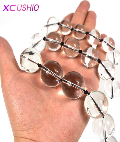 3Sizes Glass Anal Beads Pild Crystal Crystal Vaginal Anal Masturbator Balls Butt Plug Anal Sex Toys for Women Gay Adult Sex Products D18115044406