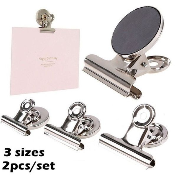 3Tailles Métal Rond Réfrigérateur Magnétique Autocollants Clips Réfrigérateur Mur Mémo Note Message Aimant Pince Titulaire Tableau Blanc Aimant Outils 220527