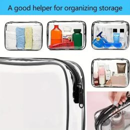3Sizes Organisateur de sacs transparents PVC Zipper Makeup Makinp Cosmetic Bag Case de toile de toilette Bouage de toilette