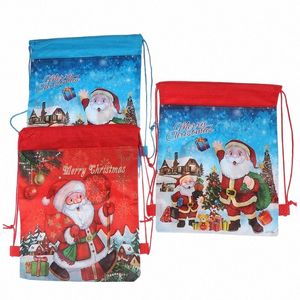 3Styles Santa Claus Trawstring Big Backpack Christmas Gift Candy Sac Kids New Year Banquet Stockages Gifts Bags N4BT #