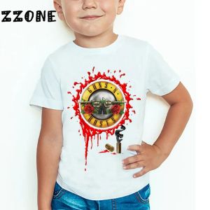 3T ~ 9t Rock Band Gun N Roses T-shirt pour enfants garçons et filles kpop music courte à manches
