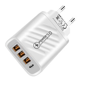 3USB PD Thuisladers Snel opladen US EU-adapter Multi-poort A C 3A Reislader voor Iphone 13 Pro Max Samsung LG Pc Tablet