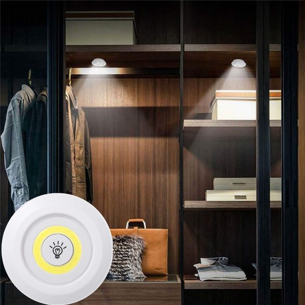 3W COB LED sous l'armoire lumière robinet intérieur à distance batterie variable livre Table lampe de nuit pour couloir escalier cuisine loft éclairage