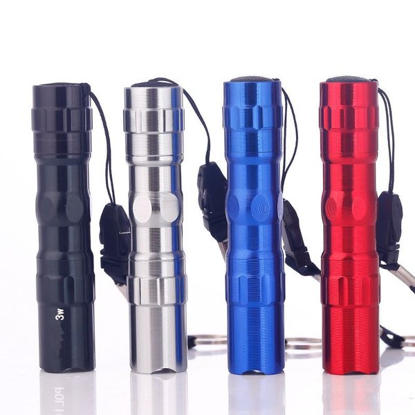 3W LED petites lampes de poche en alliage d'aluminium forte lumière étanche mini installer n ° 5 batterie poche lampe de poche boucle Penlight 2 2jm M2