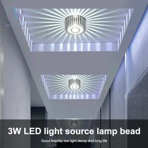 3W LED Mall Light RGB Effet lampe de tournesol lumière de projection de tournesol AC 85-265V Corridor Corridor Decorative Plafond Light for Home Decor D2.5