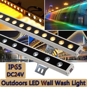 100 cm schijnwerpers buitenshuis waterdichte led muur wasmachine licht 18W 24W DC24V kleuring lichtbarlamp voor tuinlandschap huis decorverlichting