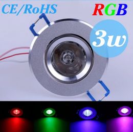 3W RGB LED empotrado Downlight accesorio de adaptación AC85-265V luz de techo remoto regulable Spot Light 16 colores iluminación interior del hogar