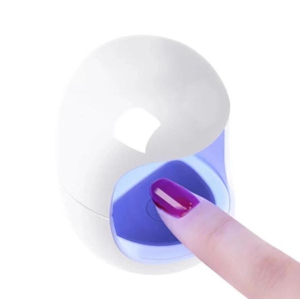3W USB UV LED Lámpara Secador de uñas 30S Máquina de pulido de gel de secado rápido Diseño de forma de huevo
