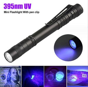 3W UV lampe de poche torche ultraviolette rouge violet lumières lampe de poche billet de banque détecteur de taches d'urine pour animaux de compagnie torche LED mini lampe de poche stylo lumière avec clip