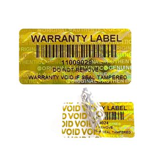 3x1.5 cm Sabotermanje stickers met barcode Goud holografische garantie SEAL Hologram Beveiligingslabels met uniek serienummer 240411