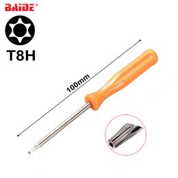 Tournevis Orange en acier 3x100mm 45 # T8 avec trou Phillips à tête plate T3 T4 T5 T6 T6H T7 T8H pour rasoir Xbox360 T10H 2 0Y 3 0Y Screw2951