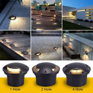 3X2W LED enterré IP67 AC85-260V DC12V extérieur encastré pont lumière 1/2/4 vue latérale lampe souterraine éclairage de trottoir