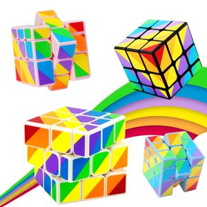 Ongelijke Magic Cube Puzzle Magic Game Speelgoed Volwassen en Kinderen Kleurrijke Leren Educatief Speelgoed Geschenken 3x3x3 Laag