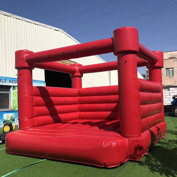 3x3m 10ft PVC Gonflable Bounce House sautant blanc Bouncy Castle videur châteaux cavalier avec ventilateur Pour les événements de mariage fête adultes et enfants jouets-4