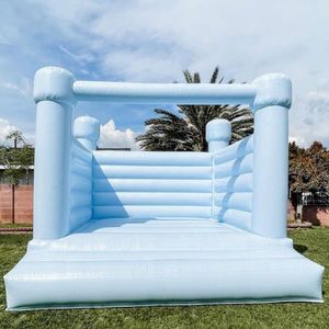 3x3m (10x10ft) PVC opblaasbaar springkasteel springen wit springkasteel uitsmijter kastelen jumper met blazer voor bruiloftsevenementen feest volwassenen en kinderen speelgoed-H