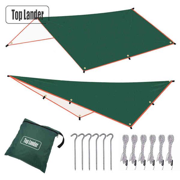 3x3m 3x4m 3x5m Auvent touristique avec 6 piquets 6 cordes Auvent imperméable Parasol Jardin Parasol Voyage Camping Tente Bâche H220419