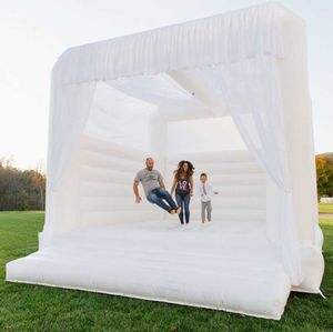 3x3m Envío aéreo gratuito a la puerta Comercial o residencial Inflable Boda Gorila Blanco Salto Castillo hinchable Tienda de campaña con hermosa cortina