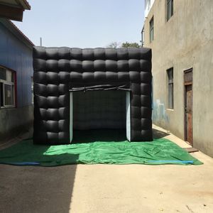 3x3x2.4m Barco gratuito de alta calidad Black Fiesta de bodas Custom Outdoor Inflable Photobooth LED Centera con una puerta