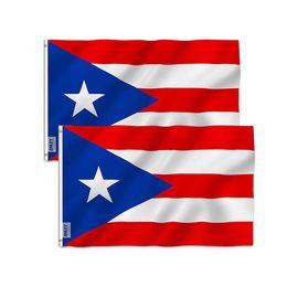 3x5 150x90cm Puerto Rico vlag, dubbel gestikt, indoor outdoor hangende vlaggen Alle landen reclame, gratis verzending