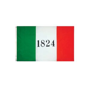 Bannière de drapeau rouge blanc vert suspendu 3x5 1824, vol national, impression d'écran publicitaire en tissu Polyester, livraison gratuite