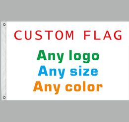 Flag et bannière personnalisés de 3x5 pieds tout logo Toute couleur 100d Couverture d'impression numérique en polyester Grommets7432730