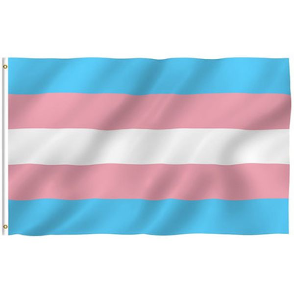 0,9 x 1,5 m Breeze transgenre drapeau rose bleu arc-en-ciel drapeaux LGBT fierté bannière drapeaux avec œillets en laiton