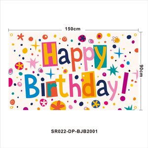 0,9 x 1,5 m Joyeux anniversaire décorations bannière toile de fond thème affiche pour enfants hommes femmes célébration bannière fête fournitures avec quatre œillets en laiton