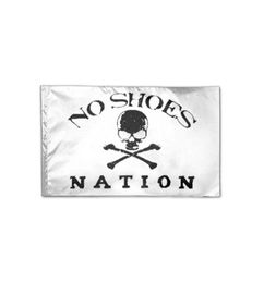 3x5 ft White No Shoes Nation Flag 3x5ft Printing Polyester Club Team Sports Indoor met 2 messing Grommets1500604
