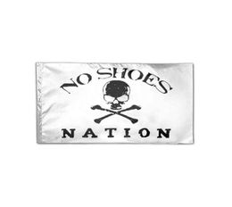 3x5 pies White No Shoes Nation Flag 3x5ft Polyester Club Team Sports Indoor con 2 ojales de latón3451061