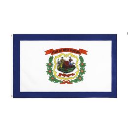 3x5 pieds 90*150 cm États-Unis Virginie-Occidentale Drapeau de l'État 100% Polyester bannière drapeaux de l'état WV usine directe RRD13302