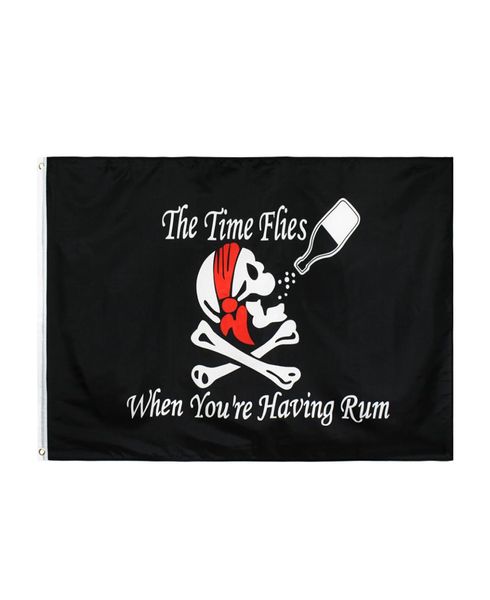 3x5 fts 90x150cm d'usine directe du crâne de crâne jolly roger les passages où vous avez le rhum pirate crossbones8108795