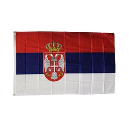 3x5 Servië-vlag Custom Maat vlaggen Digitale Gedrukt Polyester Outdoor Indoor Flying Hanging, Gratis Verzending, Drop Shipping