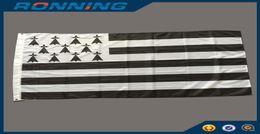 3x5ft 150x90cm Région du drapeau de Bretagne en France en France Polyester Polyester Polding Advertising 8375763