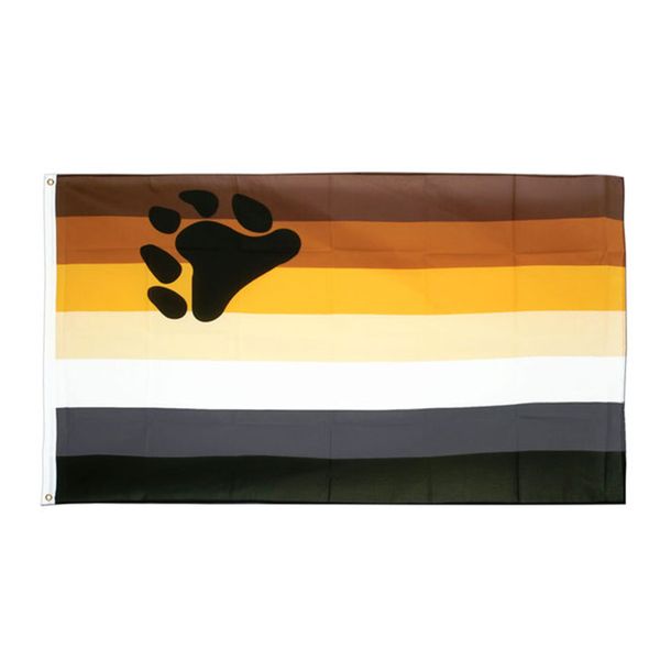 3x5ft 150x90cm bannière de drapeau d'ours gay avec œillets en laiton suspendus tissu de polyester publicitaire, livraison gratuite, livraison directe de soutien