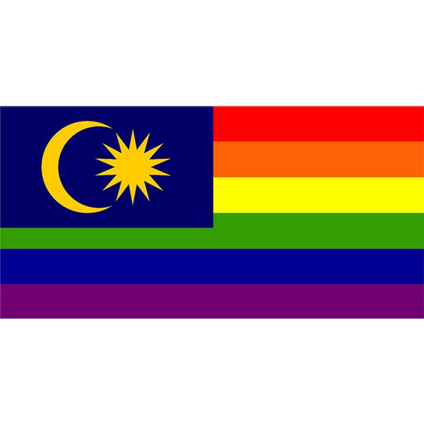 3X5FT 150X90cm LGBT Pride Drapeau de Malaisie Tous les pays Promotion Numérique Imprimé, Intérieur Extérieur, livraison gratuite