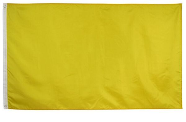 Drapeau jaune suspendu Simple, 3x5 pieds, 150x90cm, national, tous les pays, toutes les couleurs, toutes les bannières de conception, livraison gratuite